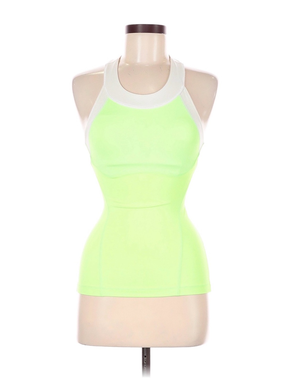 Lululemon Neon Lime Racerback Athletic Tank with White Trim